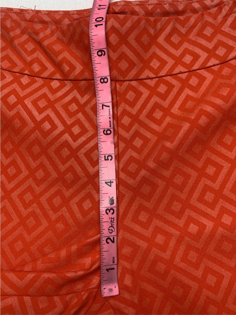Krazy Larry size 8 orange red geometric print pull on pants- stretch - Picture 7 of 7